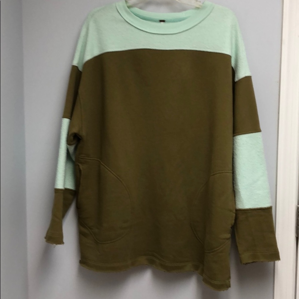Free people hazel combo oversized sweatshirt top